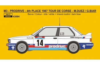 Decal – BMW M3 - 1987 Tour de Corse rallye - M.Duez / G.Biar LIMITED